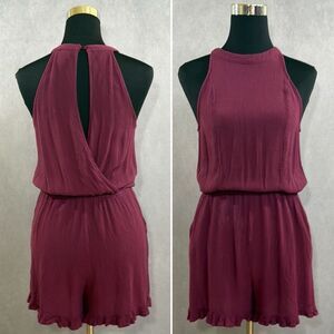 Mossimo Plum Open Back Romper